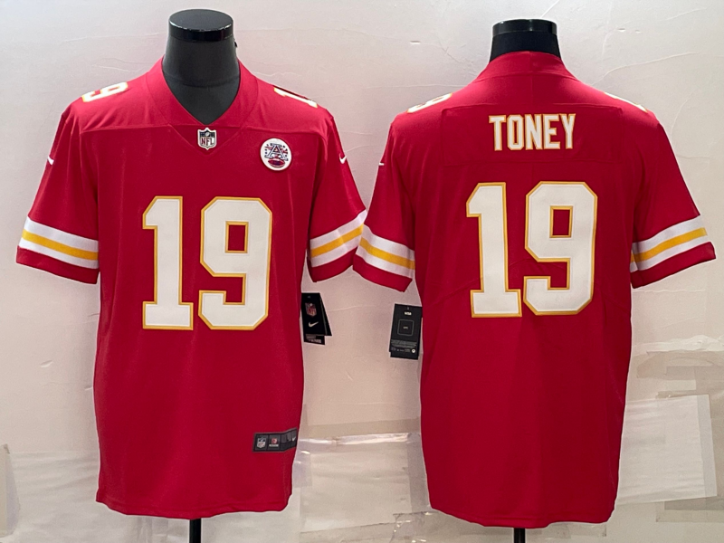 Men's Kansas City Chiefs Kadarius Toney #19 Red Jersey